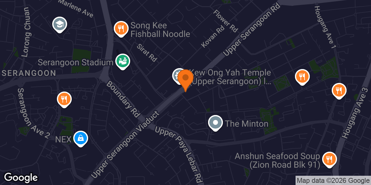 Map showing Ascend Fit Personal Training Upper Serangoon