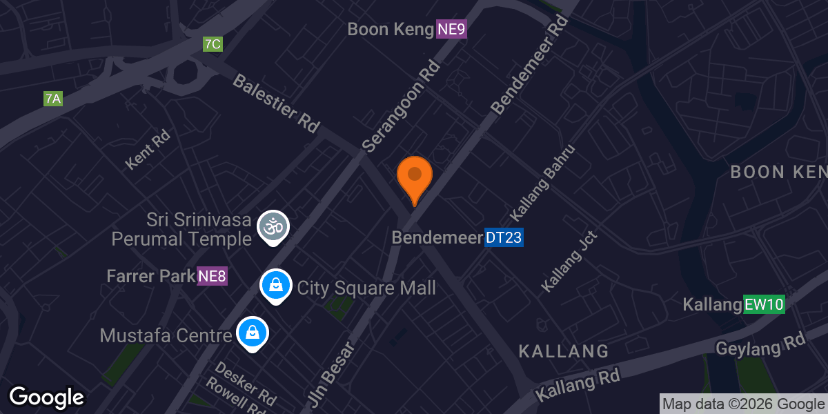 Map showing BFT Kallang Bahru