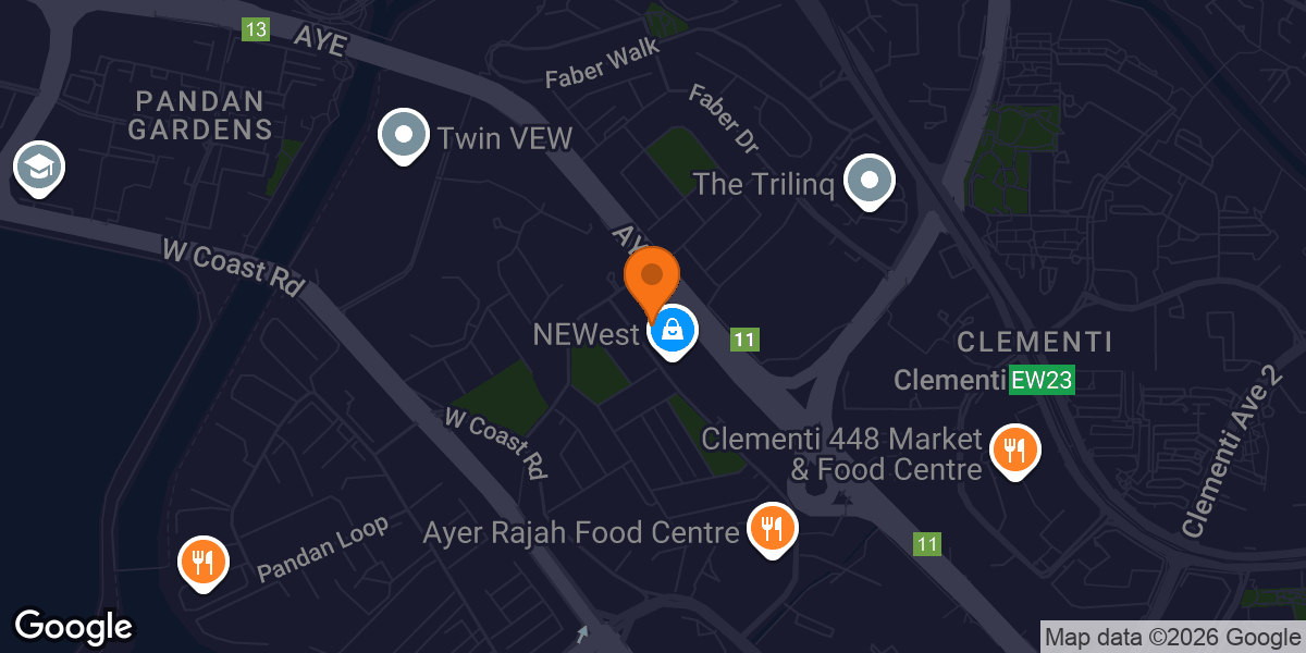 Map showing Extreme Fitness - Personal Training Clementi