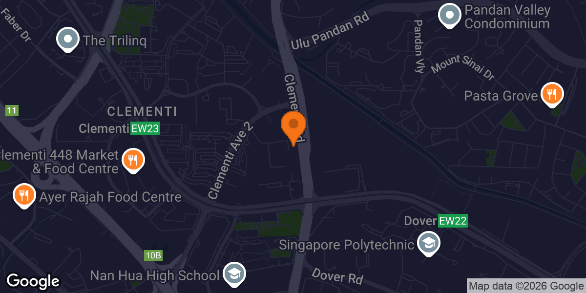 Map showing Homeground Gym & Pilates Clementi