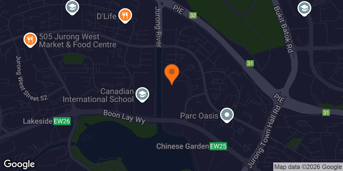 Map showing Jurong East ActiveSG Gym