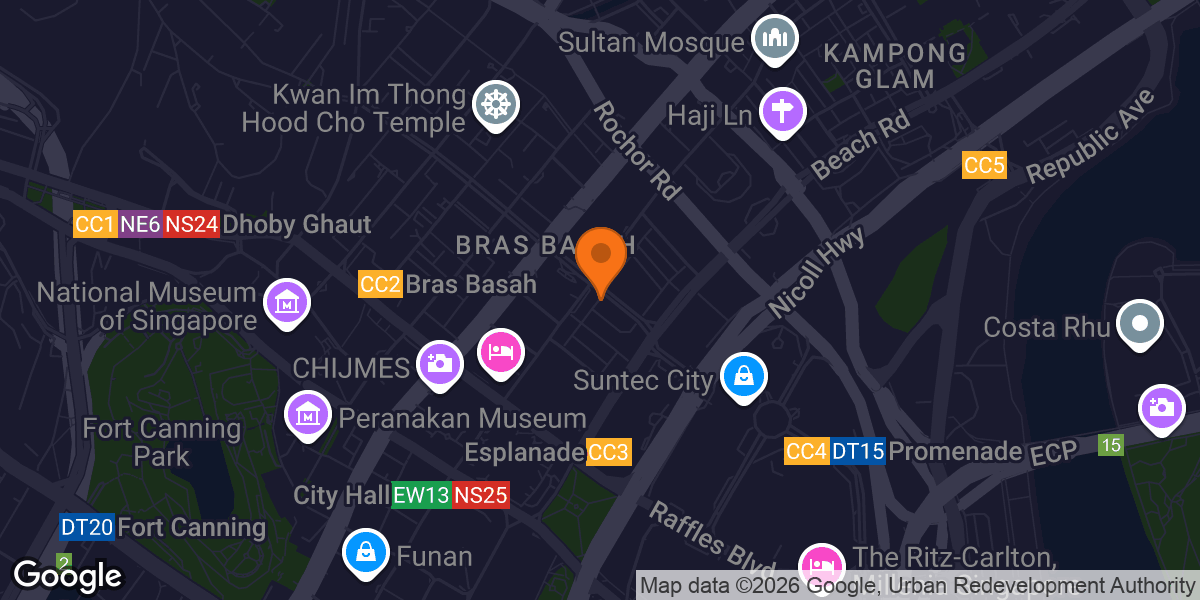 Map showing MSFIT Personal Training Bugis