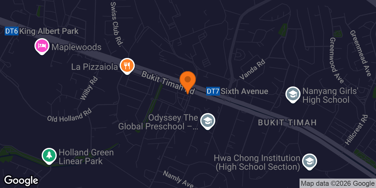Map showing Oompf! Fitness - Personal Training Gym - Bukit Timah
