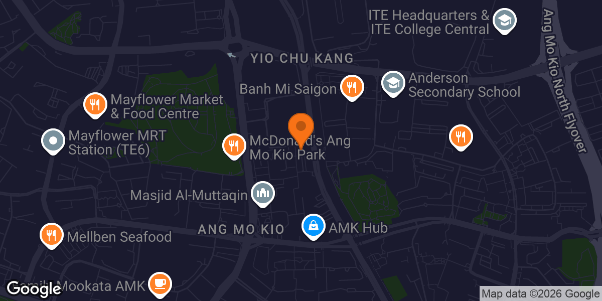 Map showing Prakaipetch Muay Thai Academy @Ang Mo Kio