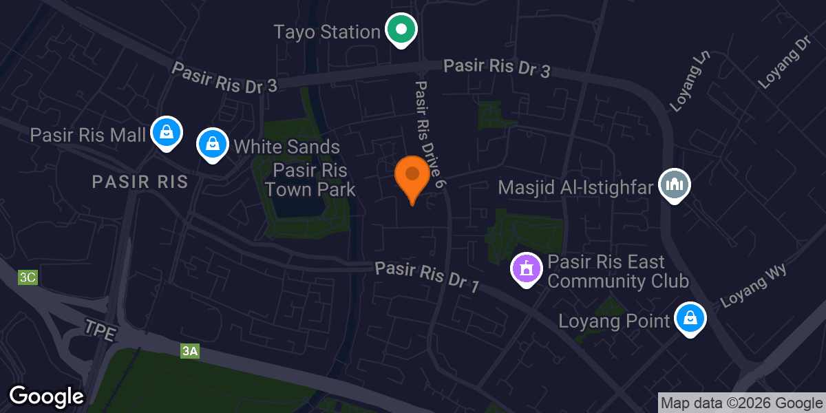 Map showing Spartans Boxing Club Pasir Ris