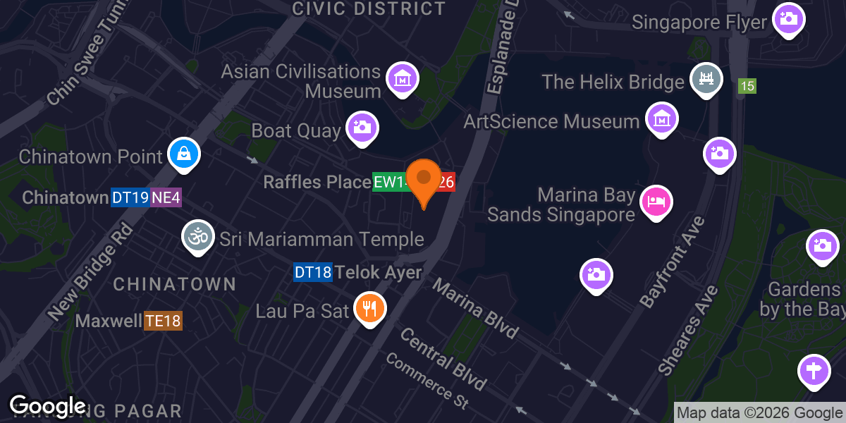 Map showing TSquared Physio Raffles