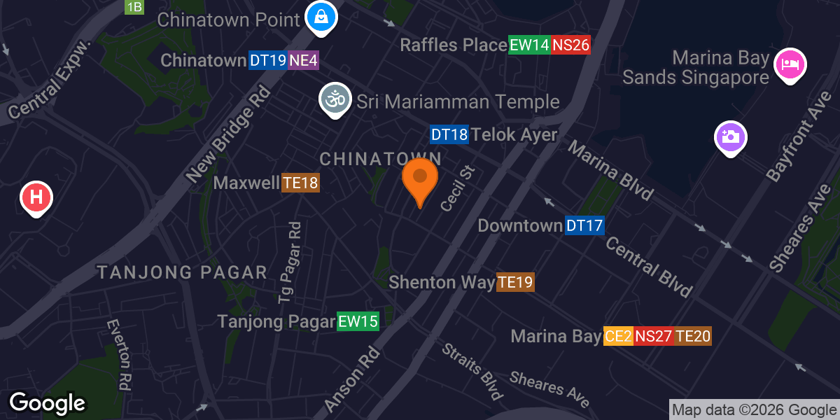 Map showing WeBarre Telok Ayer